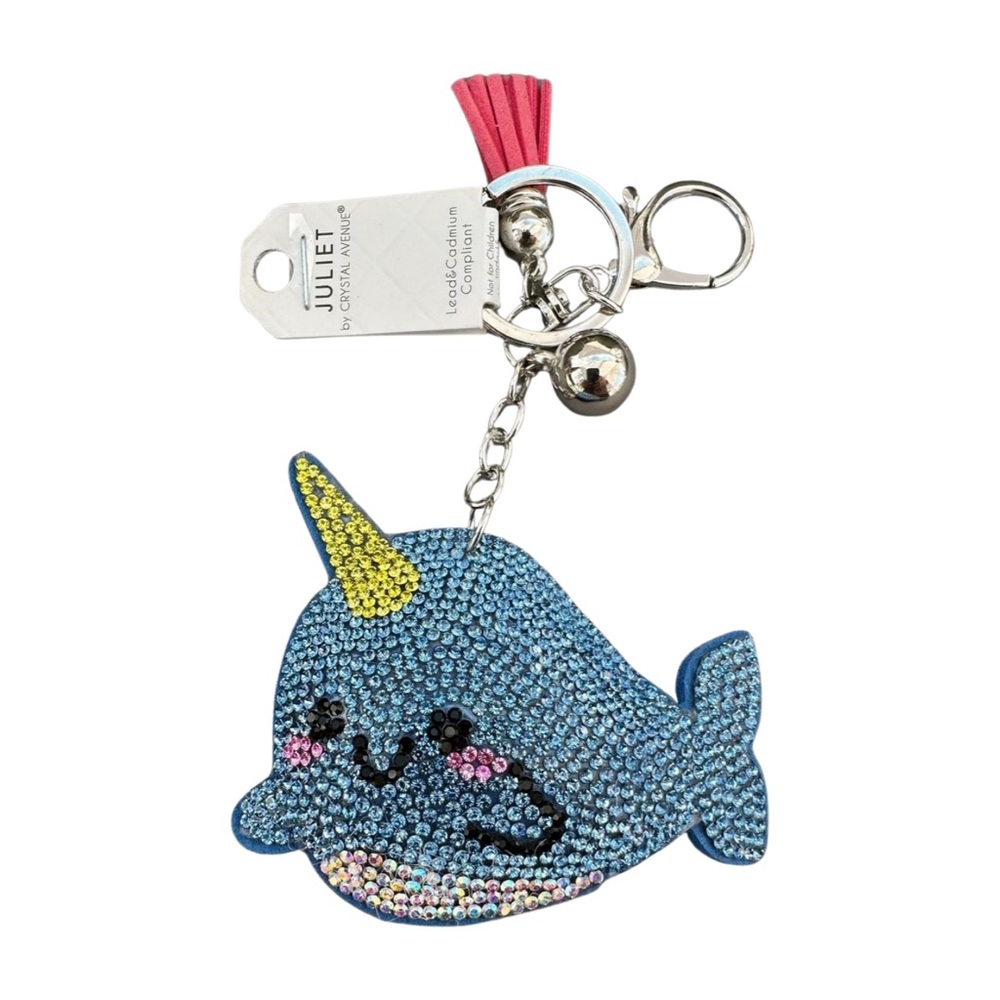 Blue Narwhal Keychain with Yellow‎ Horn